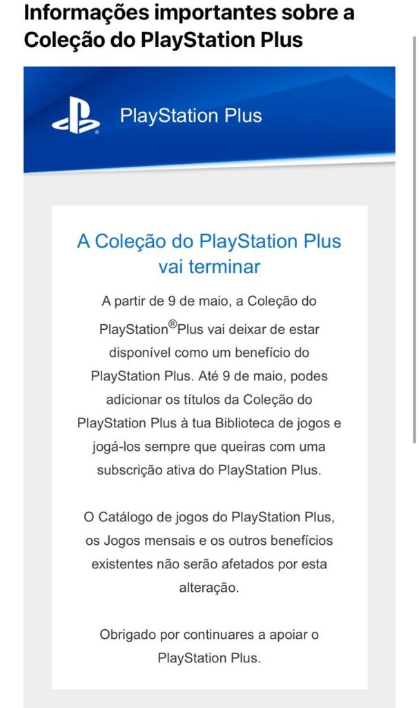 A Coleção PlayStation Plus Vai Acabar Em Maio